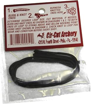 Cir-Cut Archery Black Release Loop Rope 3Pc #NS-63 Super Loop Bowstring D Nocking Nock Loop