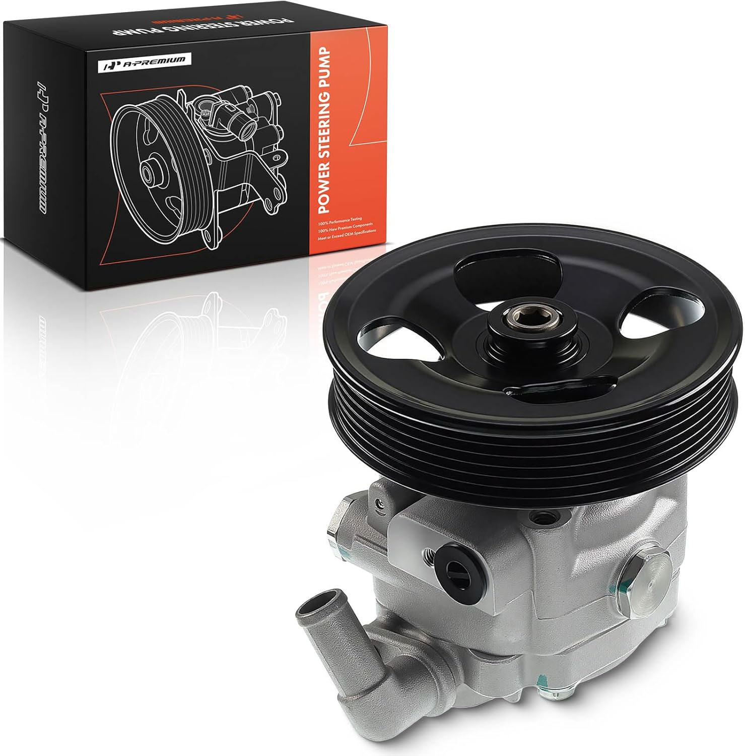 A-Premium Power Steering Pump, with Pulley, Compatible with Volvo XC90 2005 2006 2007 2008 2009 2010 2011, 4.4L Gas
