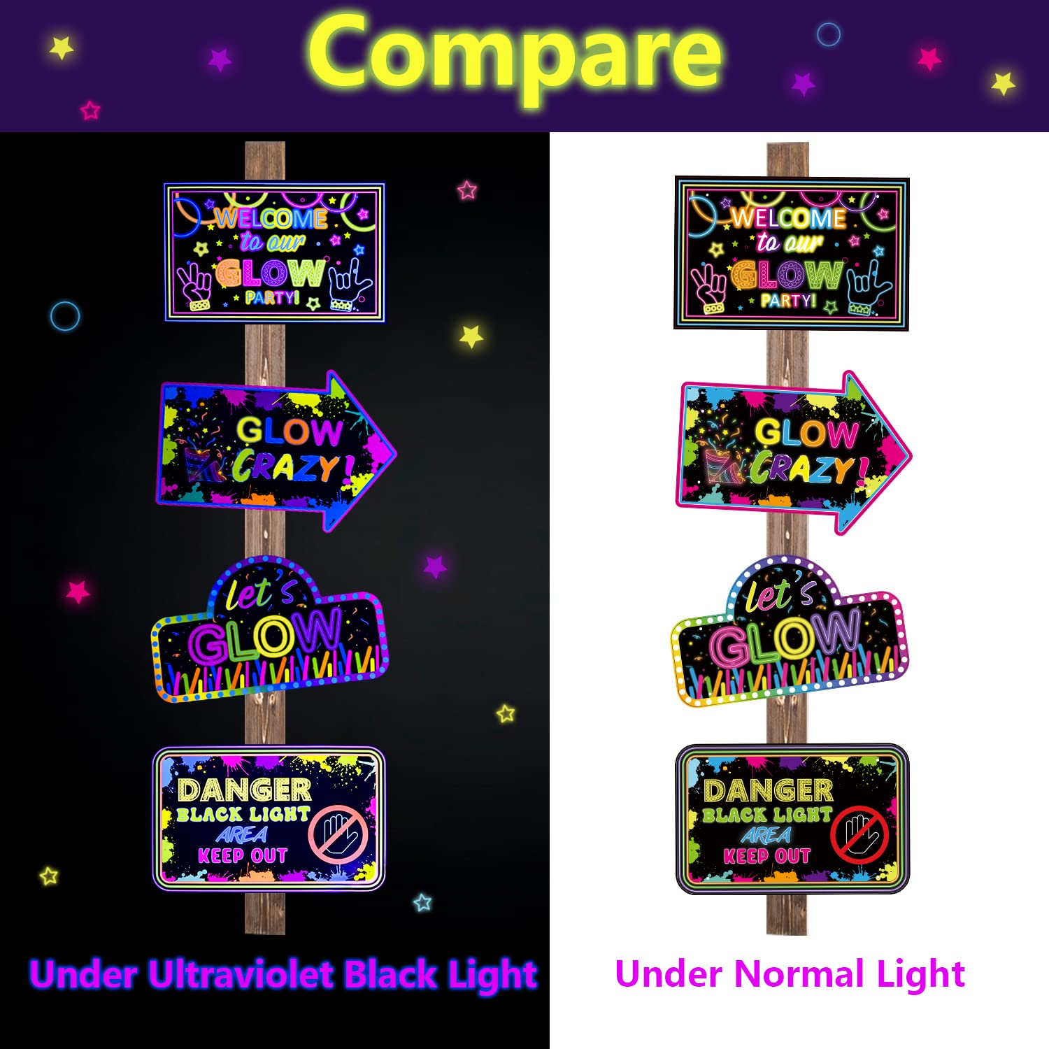 Lot De 17 Accessoires Photo En Papier Fluo Avec Bâtons - Pour Fêtes, Anniversaires, Selfies Fun - 3