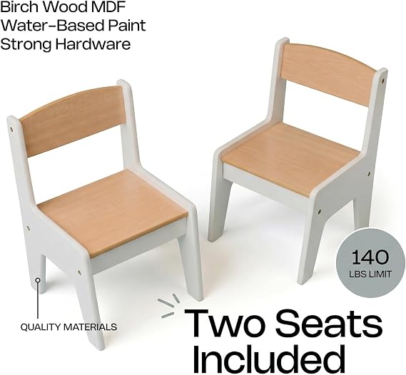 Art Table for Kids - 3 in 1 Kids Table and Chairs Set (2 Chairs Included), White Wooden Craft Table for Kids with Bookshelf and Paper Roller, Arts & Crafts Activity Table - Kids Art Table by Cal & Rye