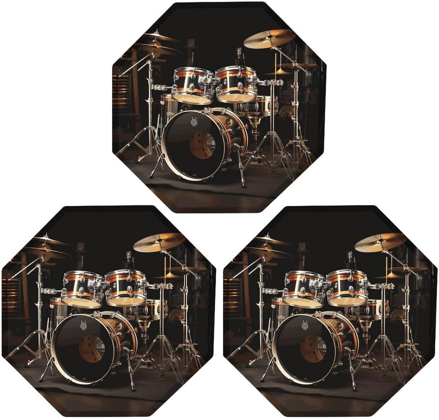 Ctagon Metal Sign for Home, Modern Display Plate for Kitchen, Drum Set Plates Accent Hanging Wall Decorations 3PCS for Living Room, Bedroom, Hallway, Hotel