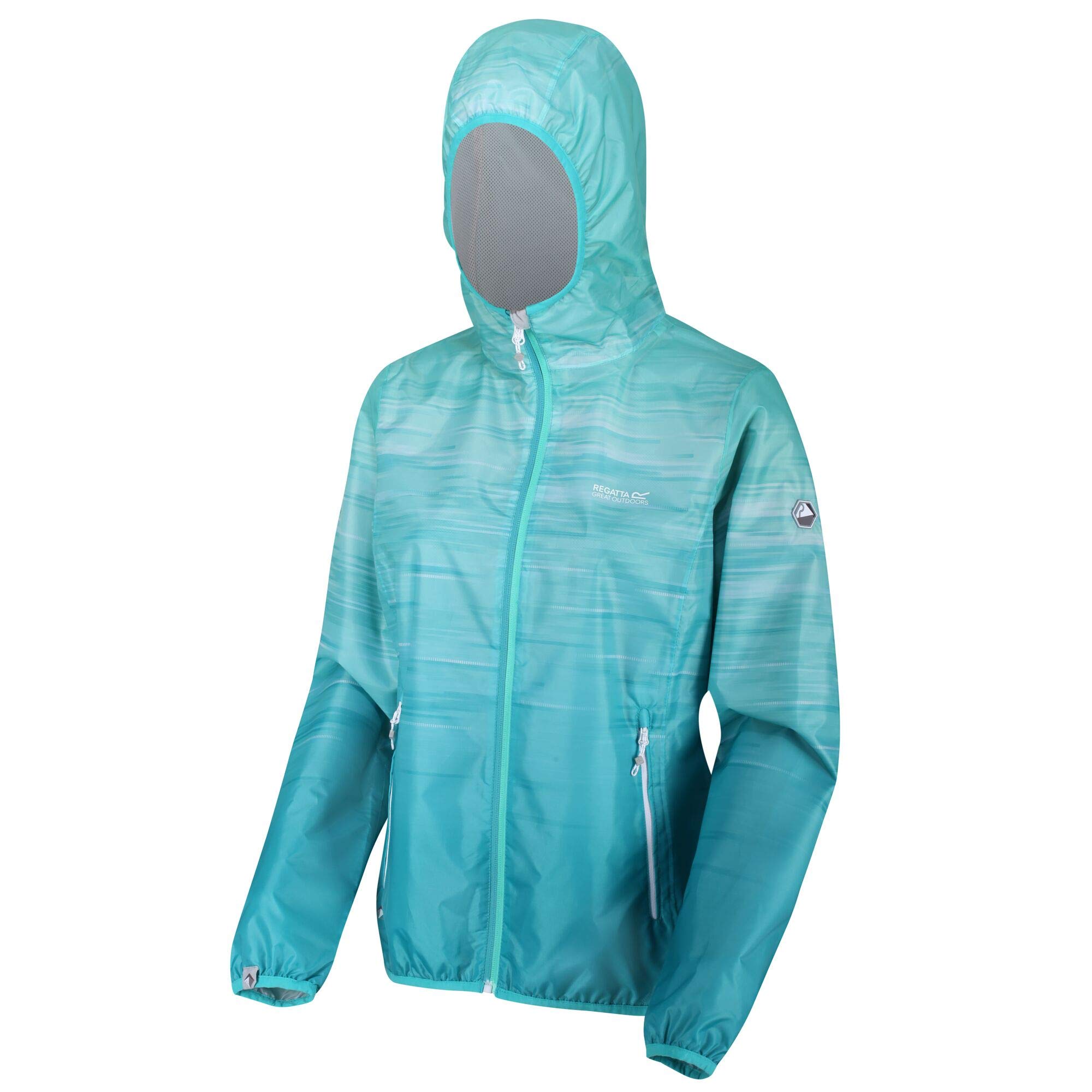 Regatta LEERA IV lightweight, waterproof and breathable technical protective jacket with coating design jackets waterproof shell woman, Turquoise, FR: 2XL (Manufacturer's Size: 20)