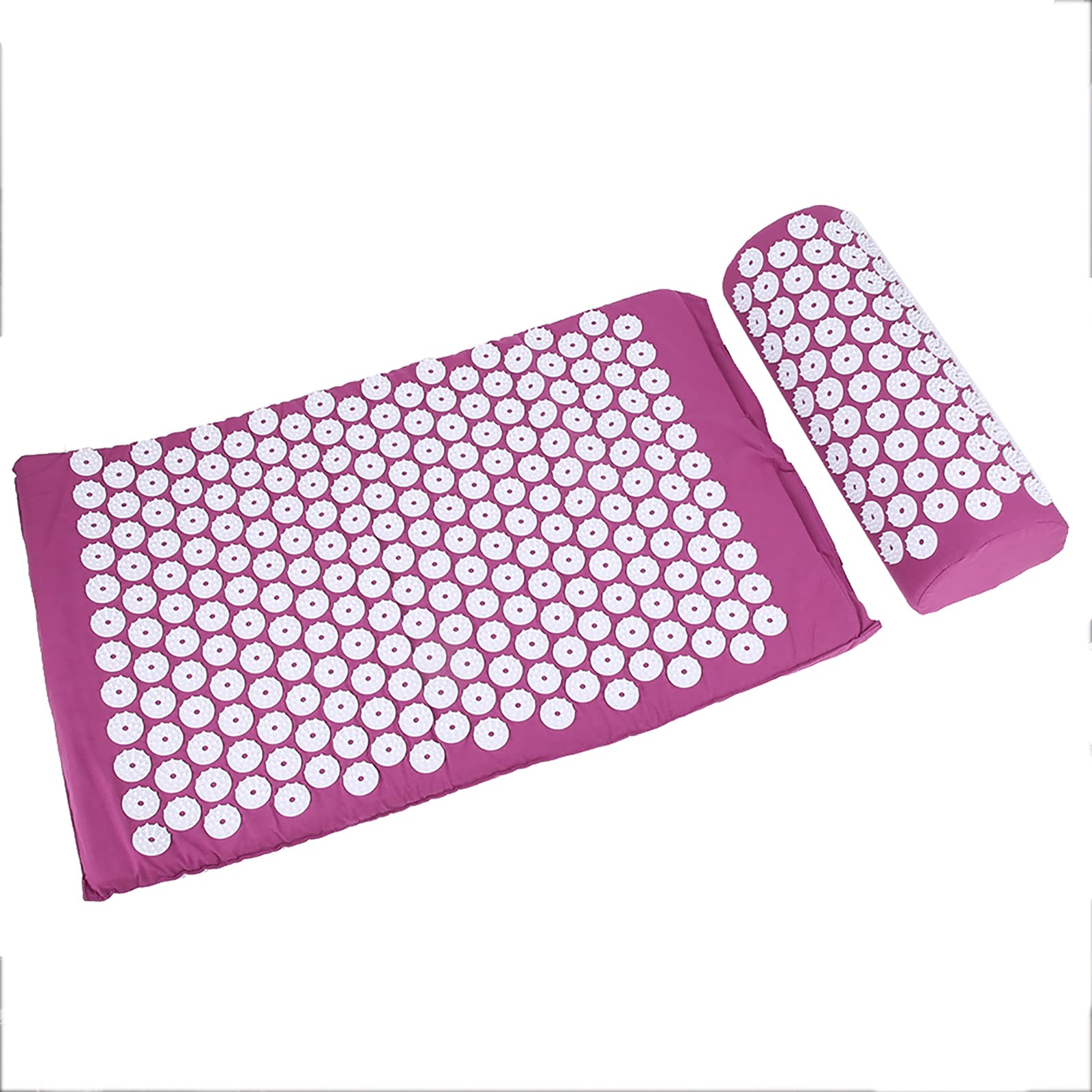 Drfeify Akupunkturmattenkissen für Energiestimulation und Schmerzlinderung, Akupressurmassage Yogamatte für Entspannung bei Homefabric Geeignet (Nadelkissen dreiteiliger Set lila)