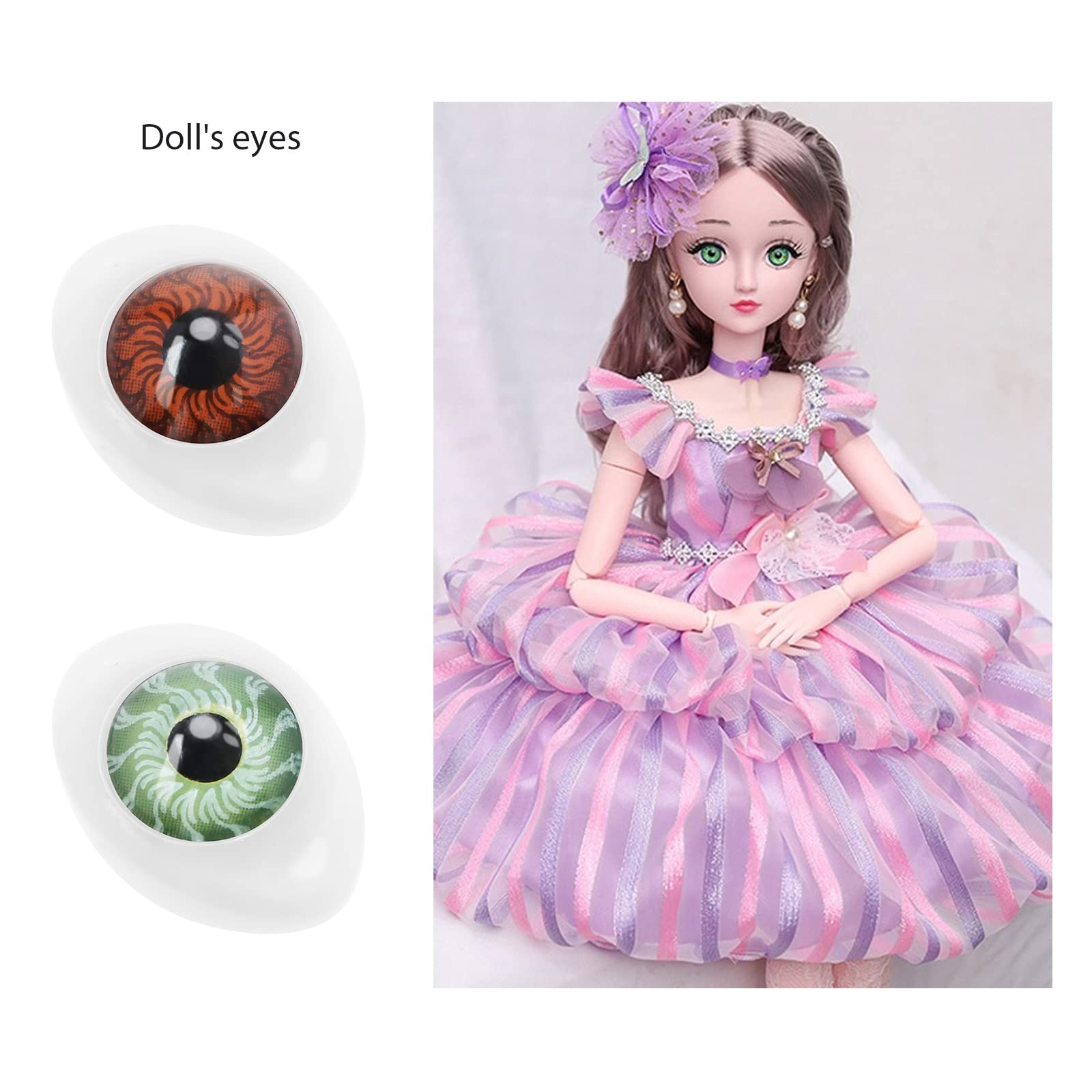 The Lord of the Tools 16Pcs Oval Flat Hollow Plastic Eyes Colourful Toy Eyes Puppet Doll Bear Craft Eyes Toys Decorative Accessories for DIY Making Small Size - Image 3