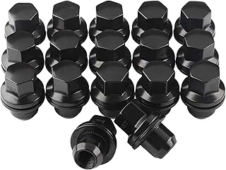 EZISOE 20PCS 1.81" Black 14x1.5 Mag Seat Closed End Bulge Acorn Lug Nuts - 0.87" Hex Wheel Lug Nuts for OEM Factory Land Rover LR3 LR4 Range Rover & Sport