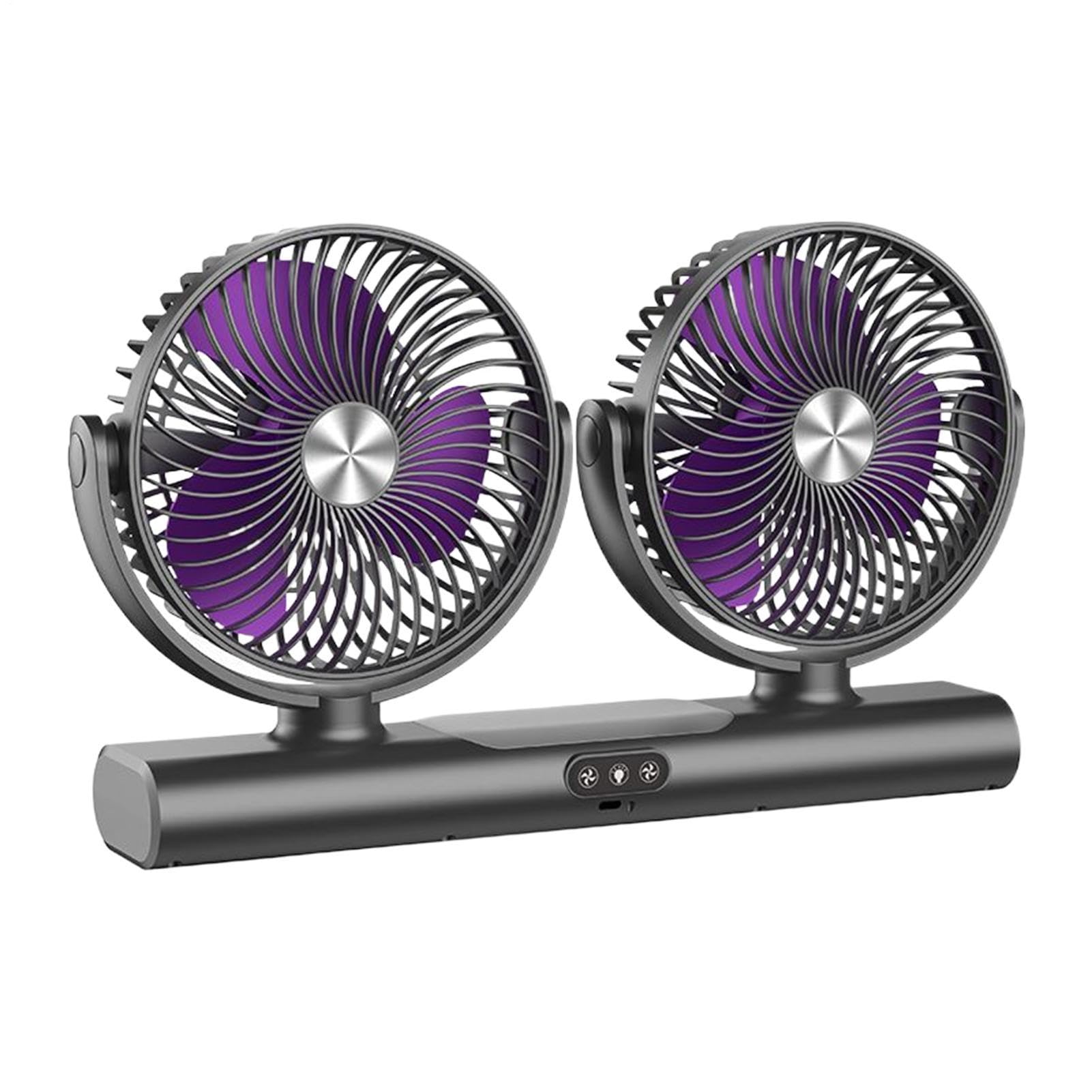 Ventilatore da parete Doppia Testa Ricaricabile Rotazione Multi-Angolo | Ventilatore Per Comodino Per Camera Da , Dormitorio, Casa, Campeggio, Tenda
