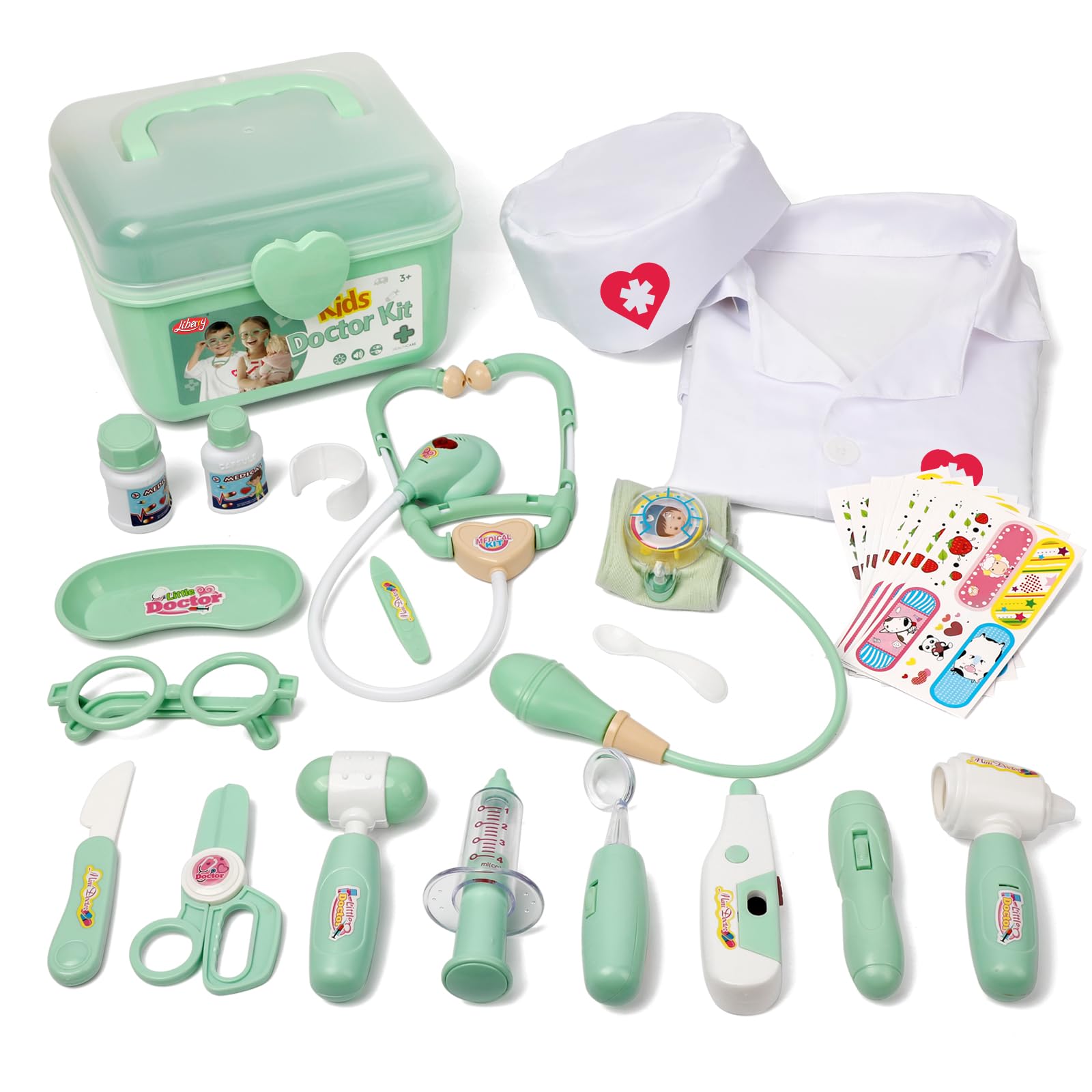 Liberry Doctor Kit Toy for Toddlers 3 4 5 Years Old, Green