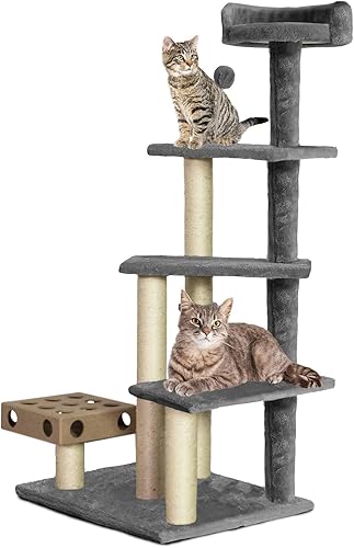 Furhaven Pet Cat Tree Tiger Tough Cat Tree House Condo Perch Entertainment Casa de juego para gatos y gatitos, resistente Disponible en varios