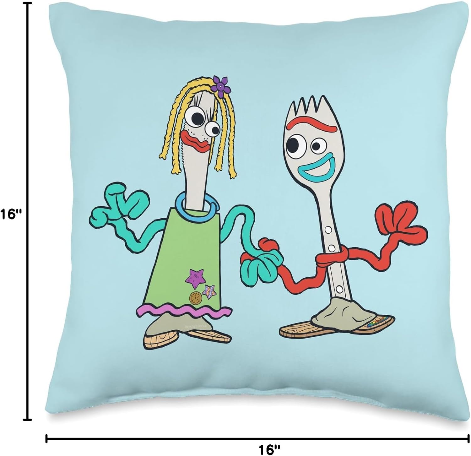 Disney and Pixar’s Forky and Karen Throw Pillow
