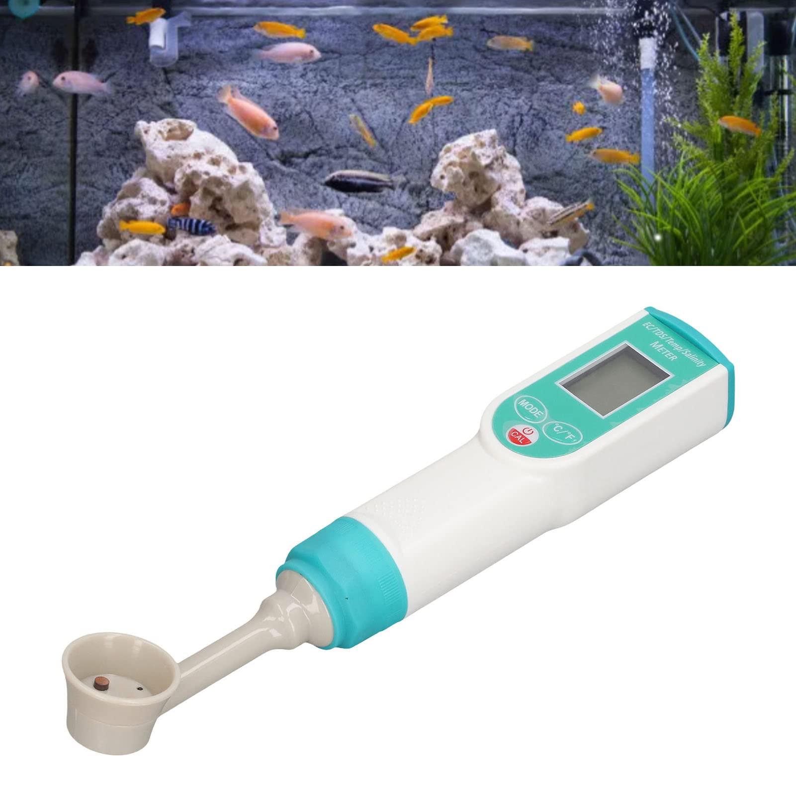Dispositivo basado en microprocesador para acuarios y Laboratorios - Medidor de salinidad con Pantalla Digital para Agua de mar - Bolígrafo probador de Calidad del Agua con