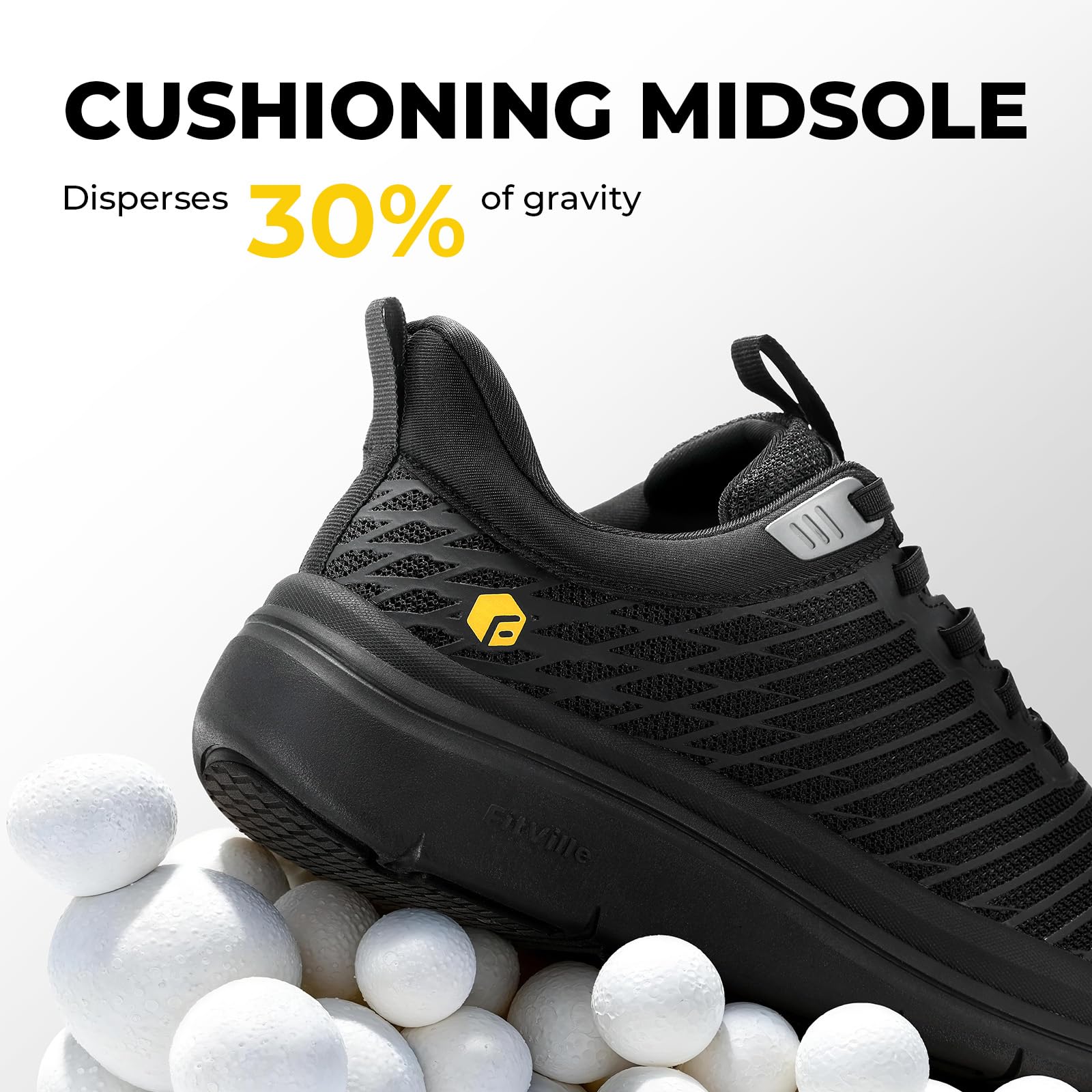 FitVille Extra Weit Sneaker Herren Slip On Walkingschuhe Bequeme Dämpfung Sportschuhe Für Breite Füße Atmungsaktiv Joggingschuhe mit Dicke rutschfest Sohle