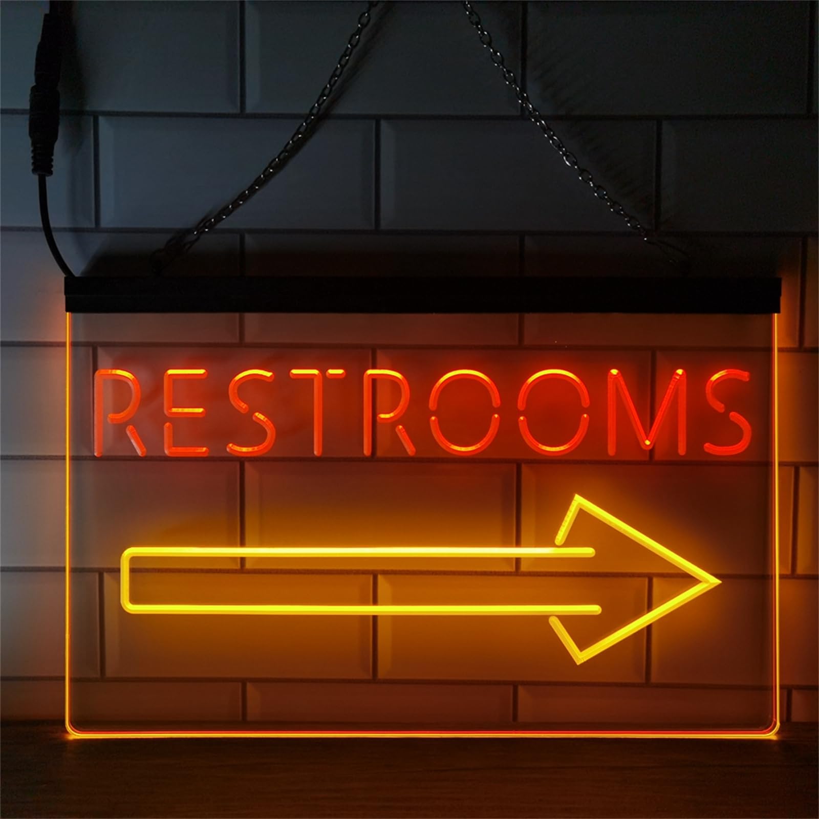 REWIS Restroom Arrow Point to Right LED Neon Signs