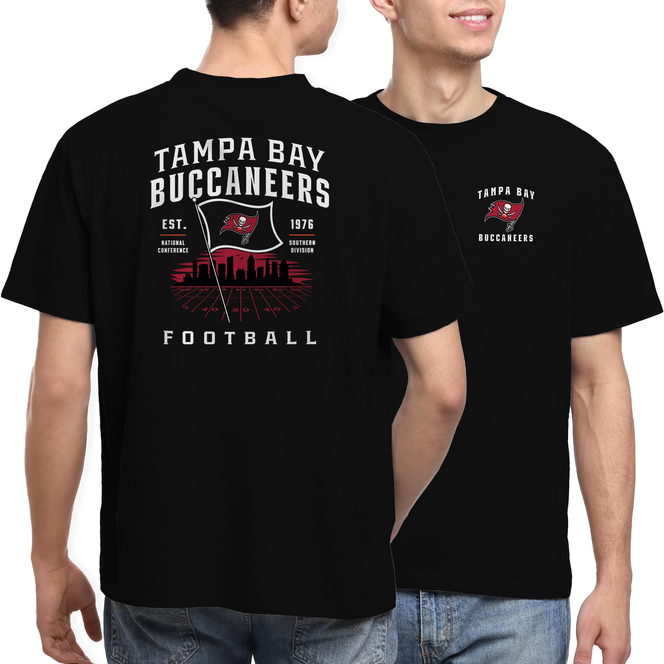 Junk Food NFL - Field Flag - Unisex Adult Short Sleeve Fan Tee