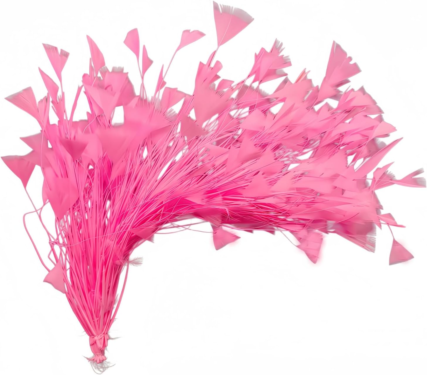 Handmade Natural Feather Flower Bouquet Decorative Item Faux Flowers Millinery Turkey Feathers for Making Fascinator Festival Home Decoration 2 Piece (Red)