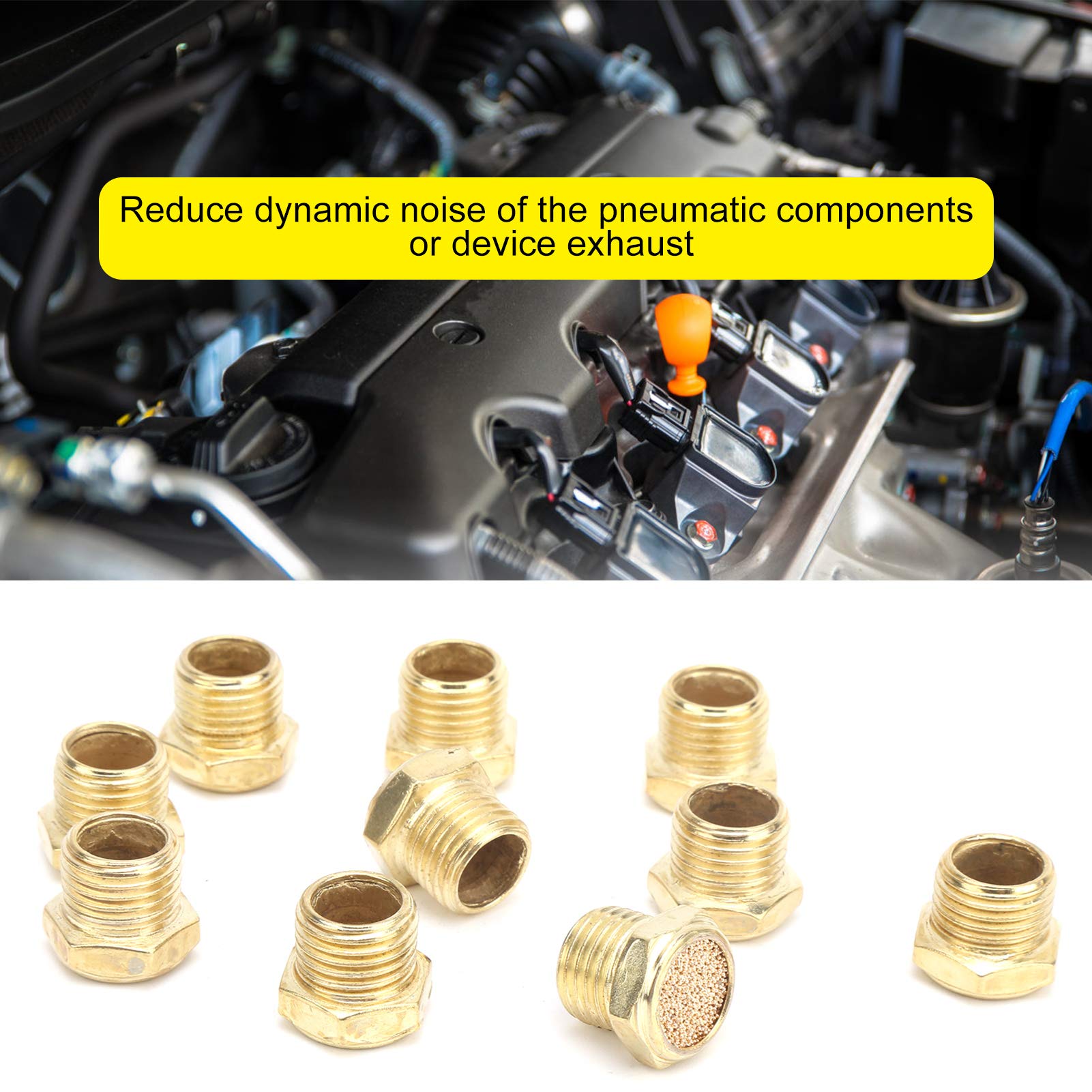Silenziatore pneumatico in ottone da 50 pezzi G1/2 che riduce efficacemente il rumore per cilindri, valvole, utensili d'aria