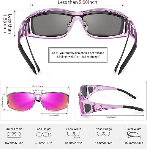 Miniatura 2 de URUMQI Night Vision Driving Glasses Fit Over Eyeglasses for Men Women, Anti Glare Polarized Nighttime Glasses Yellow Lens