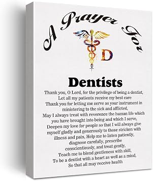 LEXSIVO a Dentists Prayer Canvas Home Wall Art Decor Dentists Gift Painting 11.5x15 Dental Professionals Poster Framed Ready to Hang