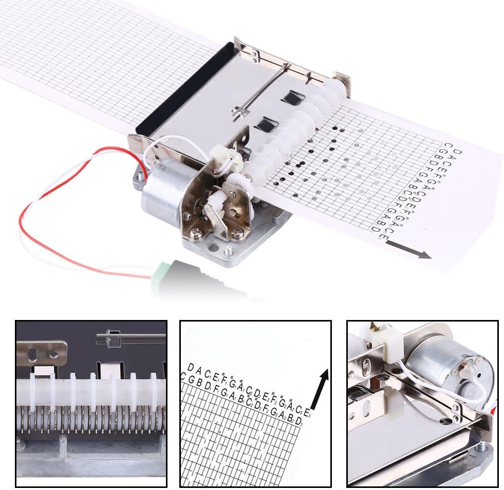 Automatic Music Box Movement Set 30 Note DIY With Hole Puncher 3 Paper Tapes Collectibles DIY Your Song Melody Special Personalize