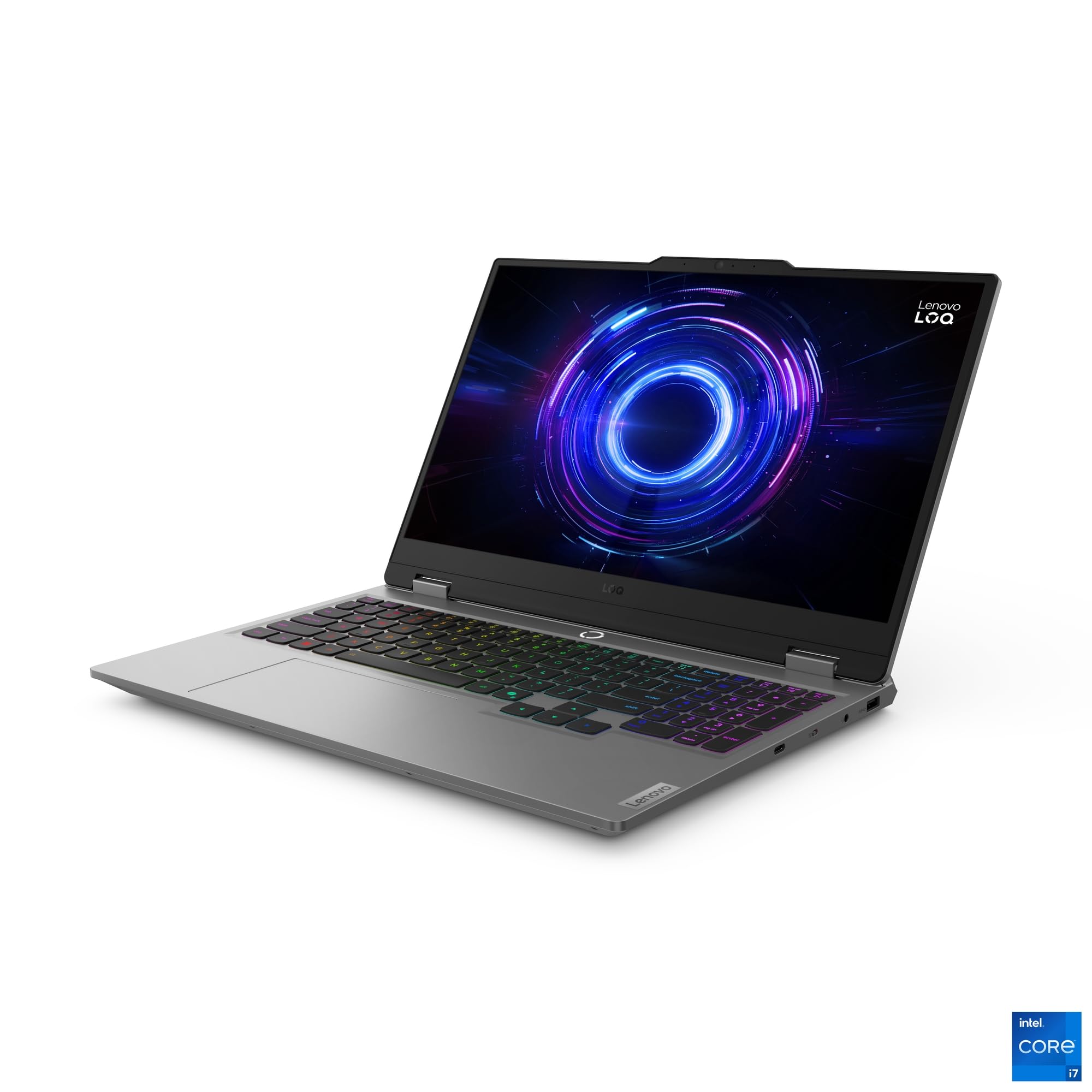Lenovo LOQ Gaming AI Laptop | 15.6" Full HD 144Hz | NVIDIA GeForce RTX 5060 8GB | Intel Core i5-13450HX | 16GB RAM | 1TB SSD | Win11 | QWERTZ Weiß beleuchtet | Grau | 3 Monate GamePass