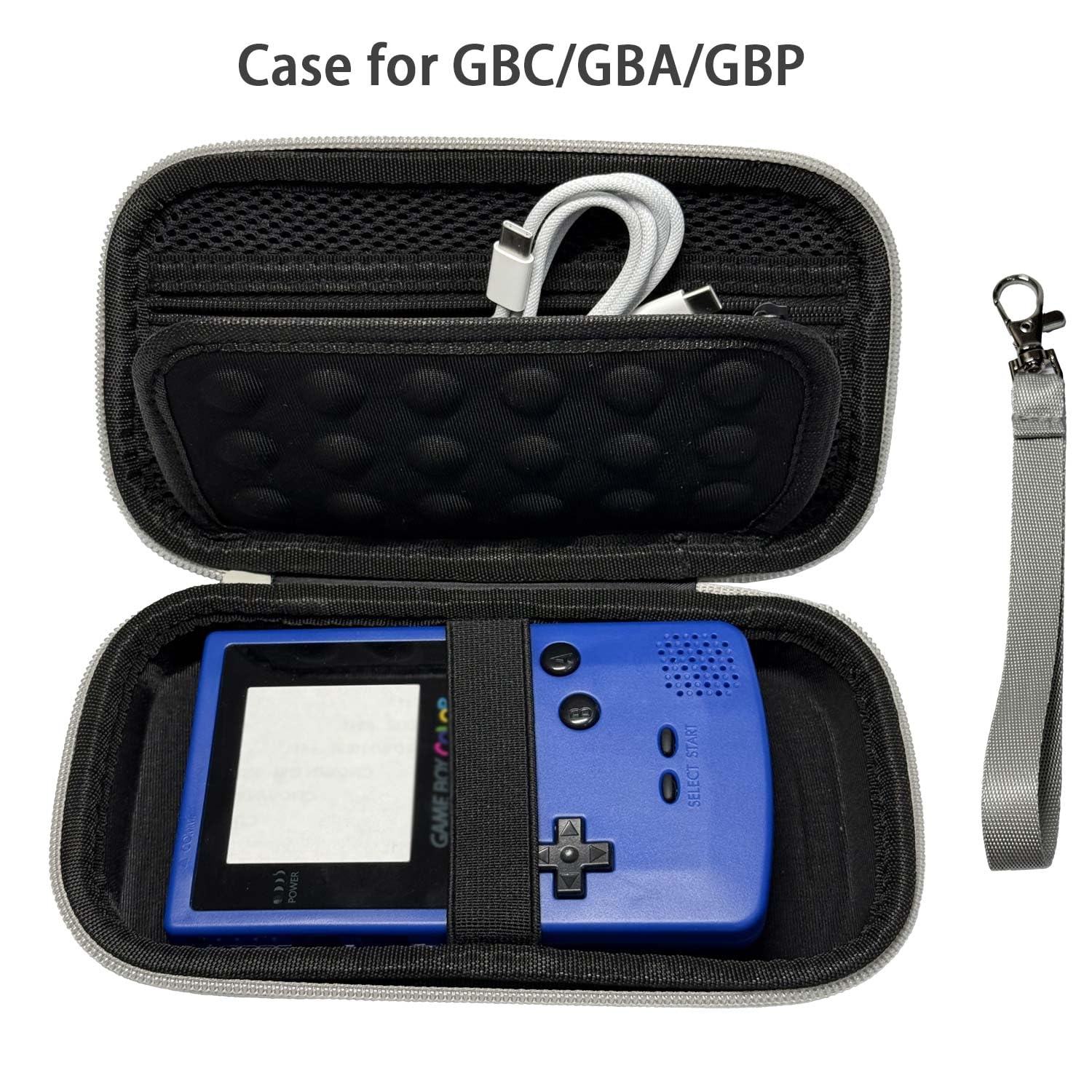 TRIPHKAR Rígida Funda para Game Boy Color GBC GBA GBP , RG35XX Plus Console, Power Bank, Discos Duros Externos, Cable y Accesorios (Gris)