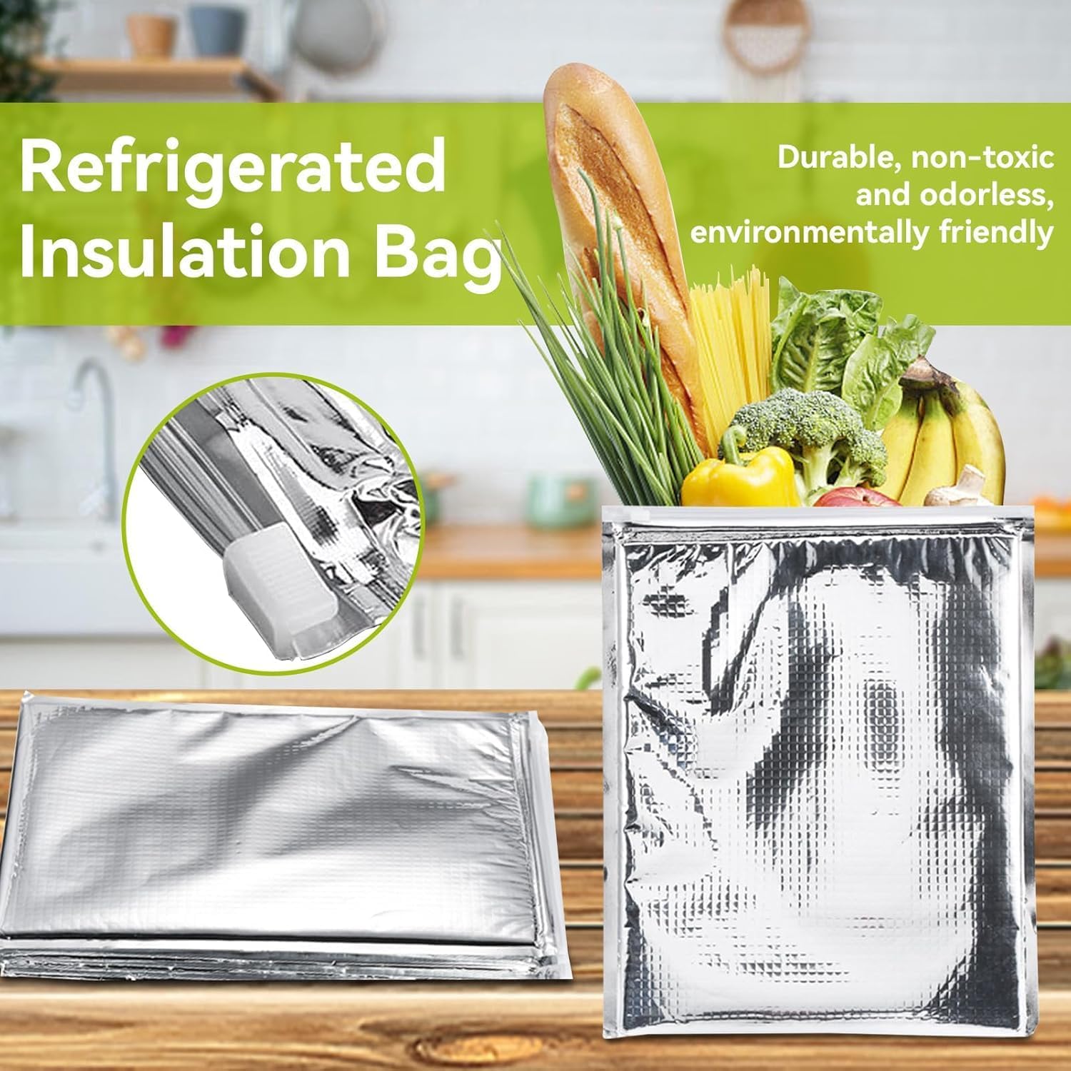 Set 5 Sacchetti Isolanti In Alluminio - Impermeabili, Termici, Per Alimenti, Picnic E Viaggi - Foto 8