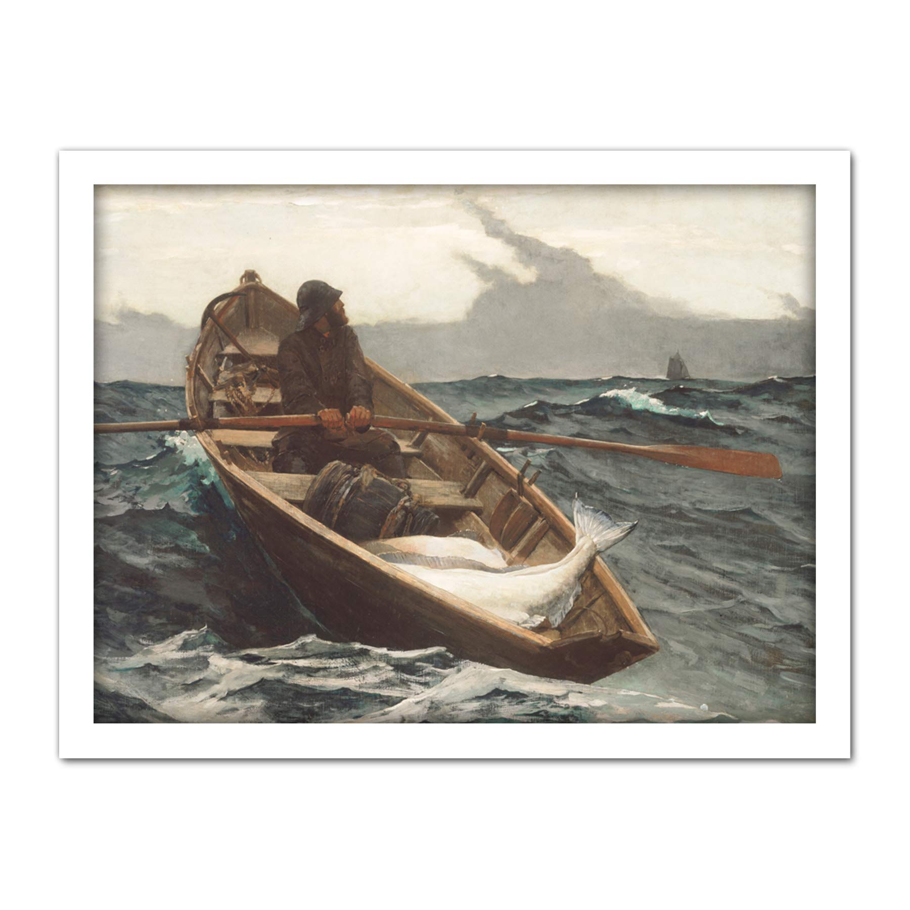 Winslow Homer The Fog Warning Large Framed Art Print Poster Wall Decor 18x24