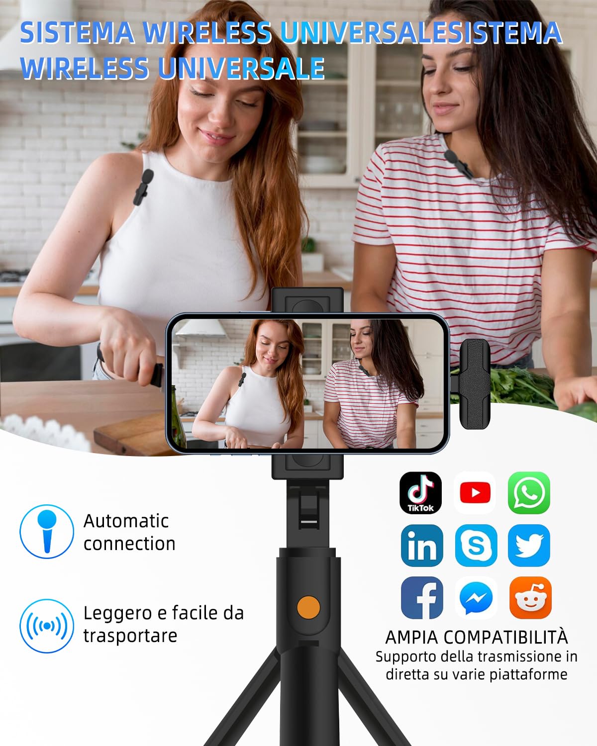 Microfono Lavalier Wireless Per IPhone - Plug & Play, Riduzione Rumore, Perfetto Per TikTok E Live Streaming - Foto 4