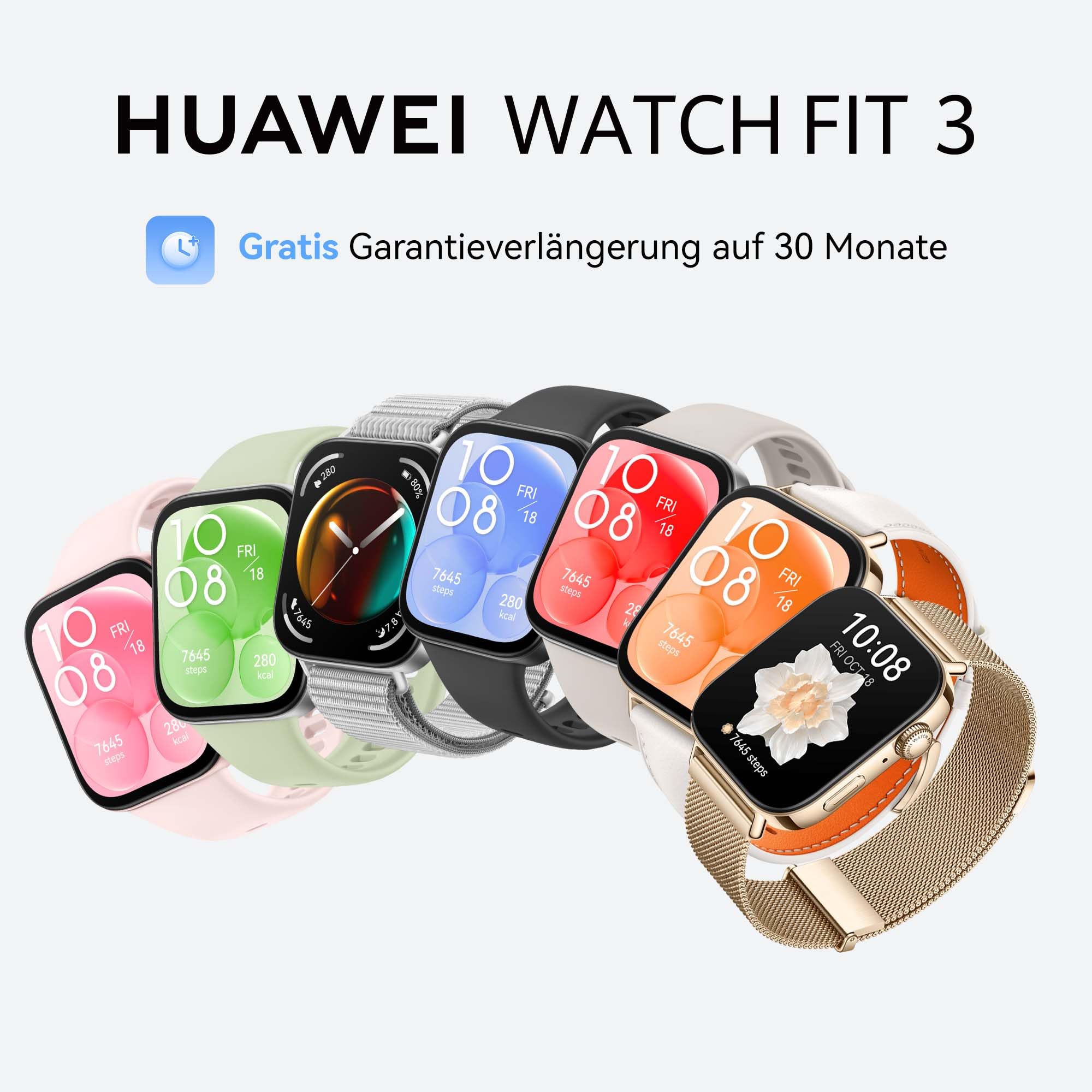 HUAWEI Watch FIT 3 Smartwatch, 1,82" AMOLED, GPS, Schwarz | 24/7 Tracking ermöglicht lückenloses Fitness- & Schlaf-Monitoring. Perfekt für Sportler zur täglichen Vitalitätsanalyse.