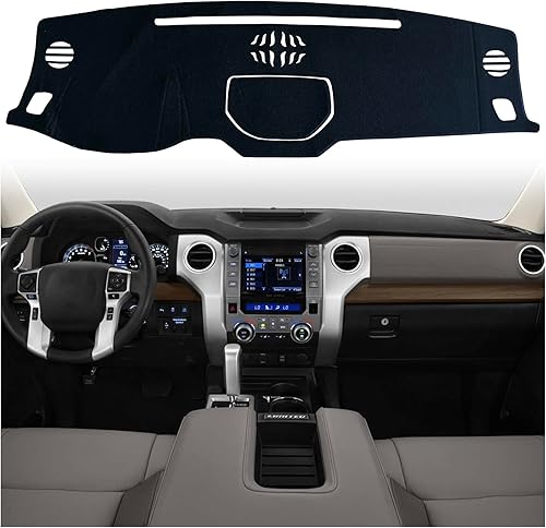 KEEGTBOX Cubierta para alfombrilla de salpicadero consola central interior personalizada compatible con Toyota Tundra 2014 2015 2016 2017 2018 2019