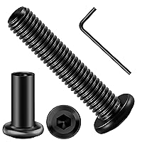 Vista 31 de Mywish M5 x 8mm 20 piezas de tornillos de cabeza plana con rosca hexagonal, pernos de acero inoxidable 304 para muebles con rosca completa, óxido