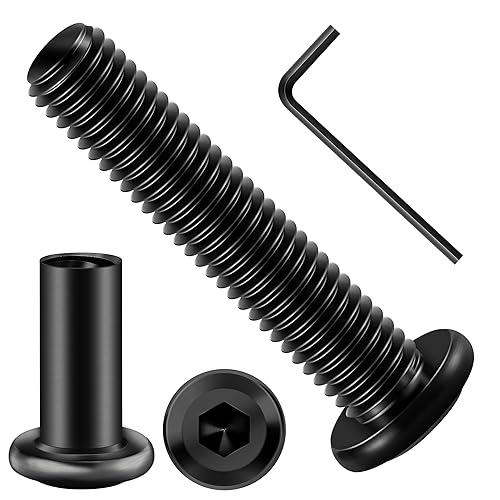 Miniatura 32 de MYWISH M8 x 30mm 20 piezas de tornillos de cabeza hexagonal con casquillo de hexágono, pernos de muebles de acero inoxidable 304 con rosca completa