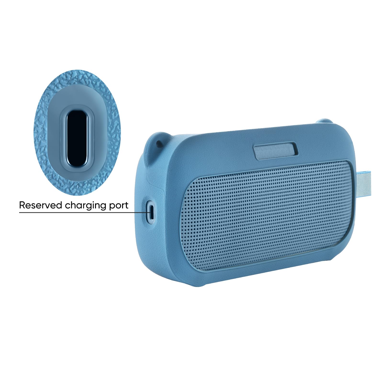 Funda para Bose SoundLink Flex (2.ª Gen.),Bolsa de Silicona Protectora Estuche Case Accesorios con Viaje Correa para Bose SoundLink Flex 2/SoundLink Flex Altavoz Bluetooth Portátil,Azul