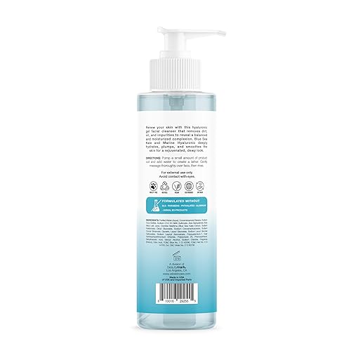 Miniatura 2 de VITAMINS AND SEA BEAUTY Limpiador facial de gel hialurónico con col rizada azul + hialurónico marino, 8 onzas líquidas