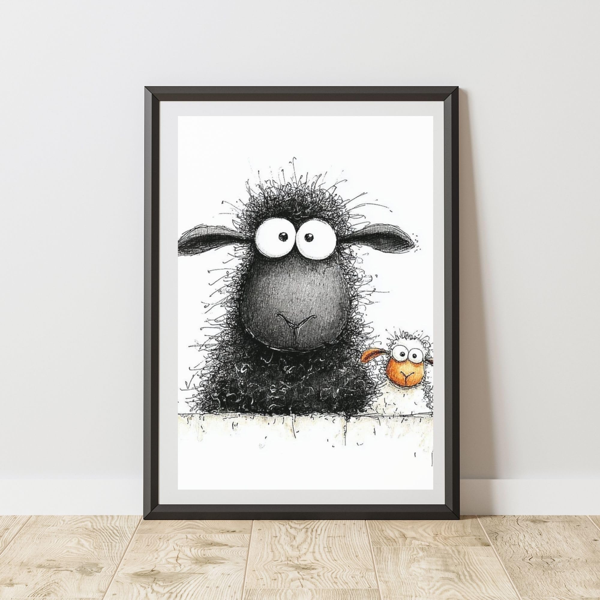 60 Second Makeover Limited Black Sheep And Daisy Print Wall Art Poster A4 Size from B&Q
