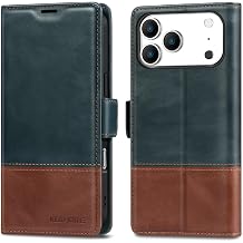 KEZiHOME Genuine Leather Wallet Case for iPhone 17 Pro Max