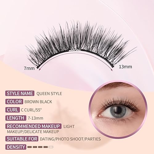 Vista 52 de Pestañas magnéticas sin delineador de ojos, pestañas de doble imán con aplicador, reutilizables 4D, no necesita delineador de ojos ni pegamento