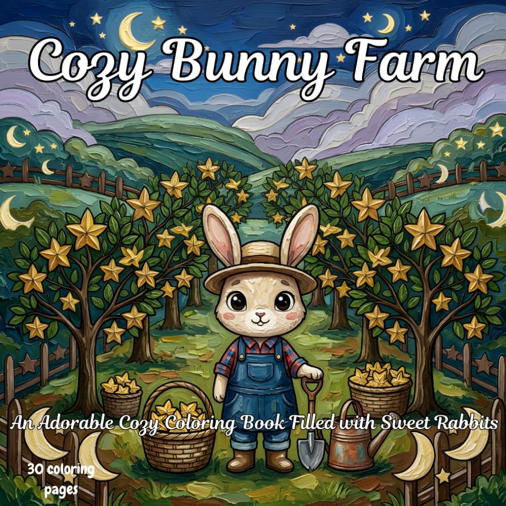 Cozy Bunny Farm: An Adorable Cozy Coloring Book Filled with Sweet Rabbits