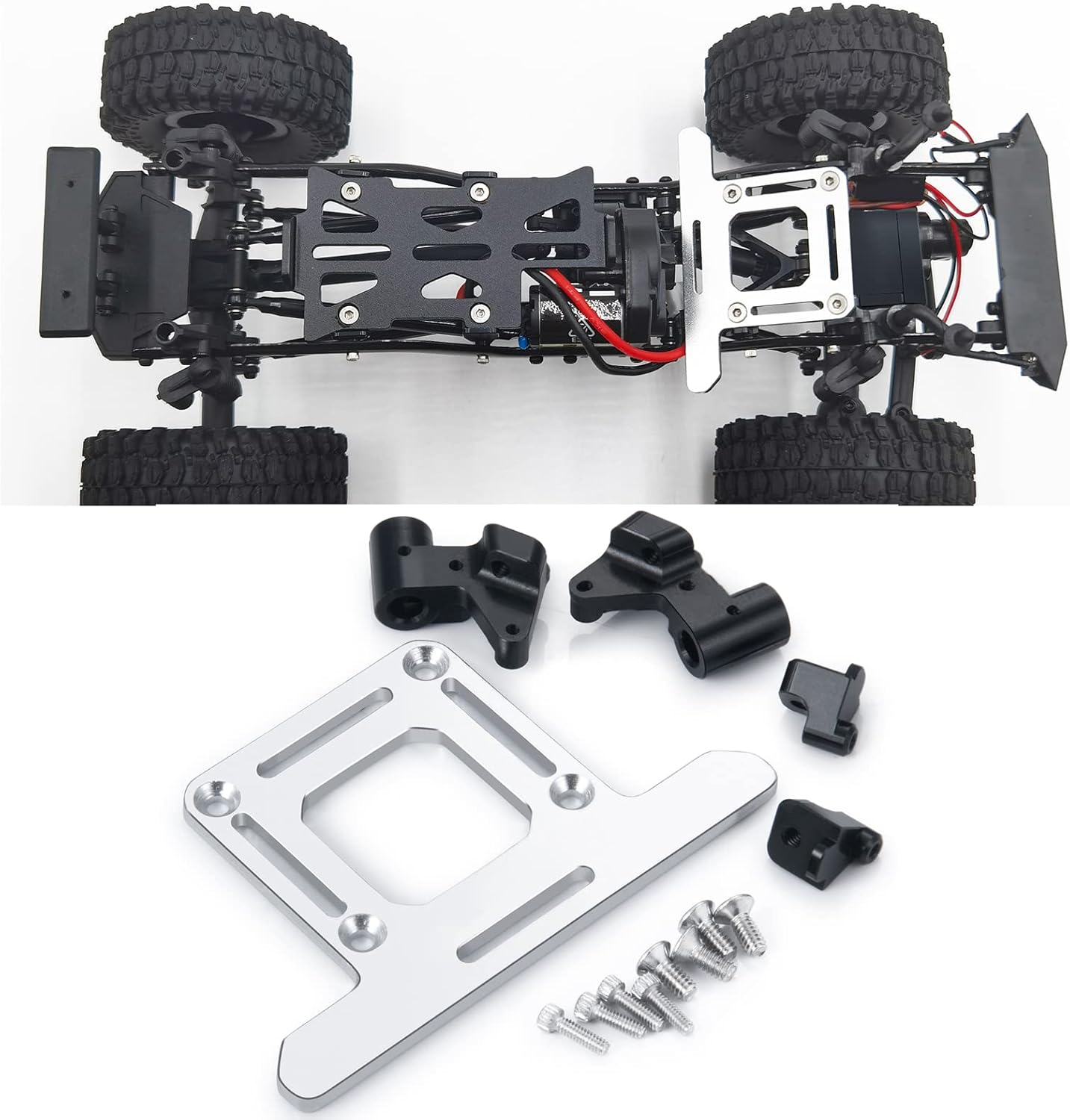 MORLORDY RC Aluminum Alloy ESC Mount Receiver Preposition Tray for 1/24 RC Crawler Car SCX24 Upgrades AXI00001 AXI90081 AXI00004 Accessories