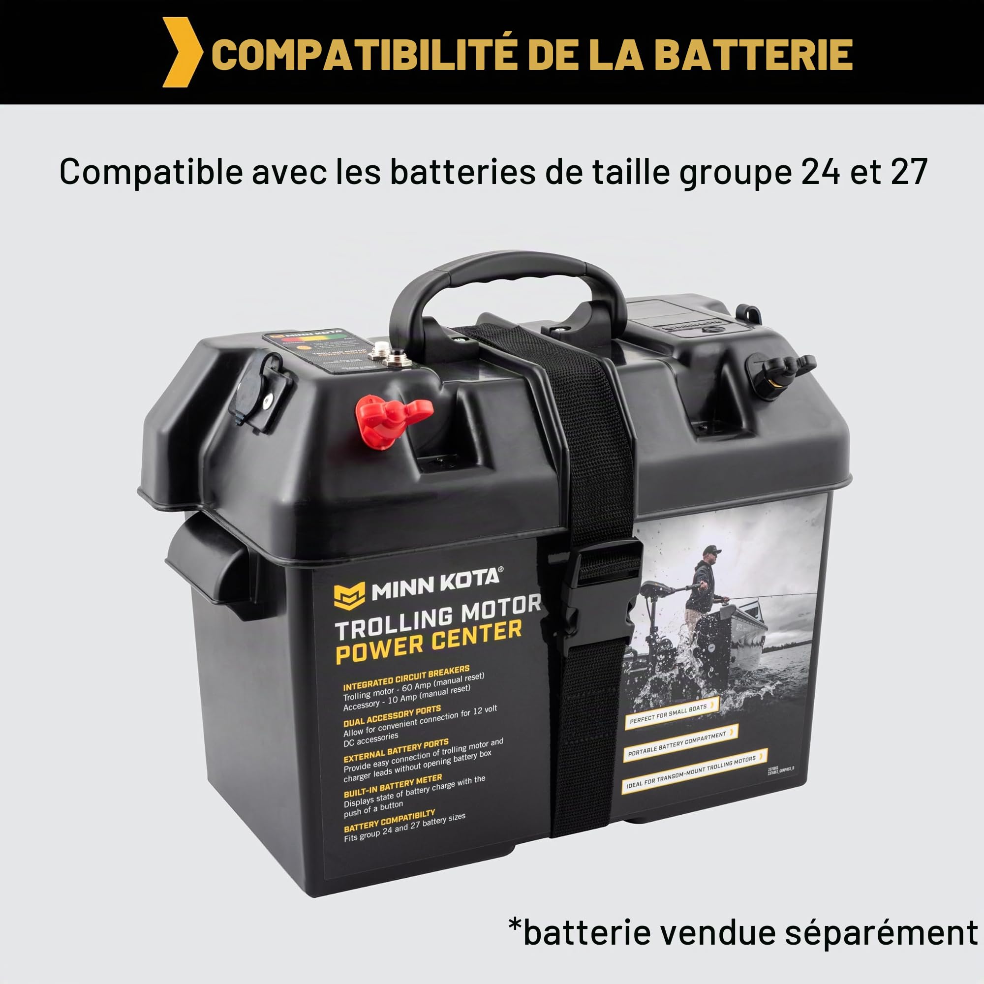 Minn Kota Batterie pour moteur hors-bord Noir/rouge