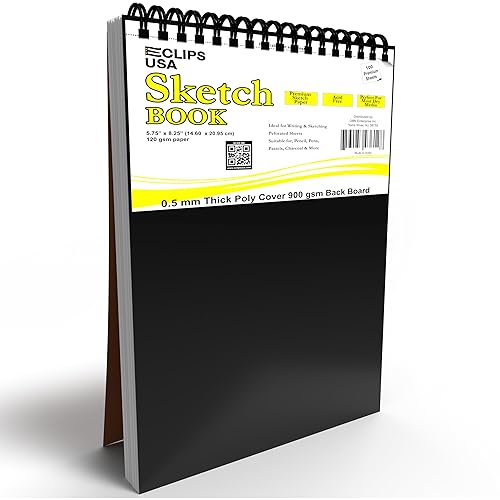 Bloc de bocetos, cuaderno de bocetos, bloc de dibujo, cuaderno de bocetos para dibujo, cuaderno de bocetos de arte, encuadernado en espiral superior