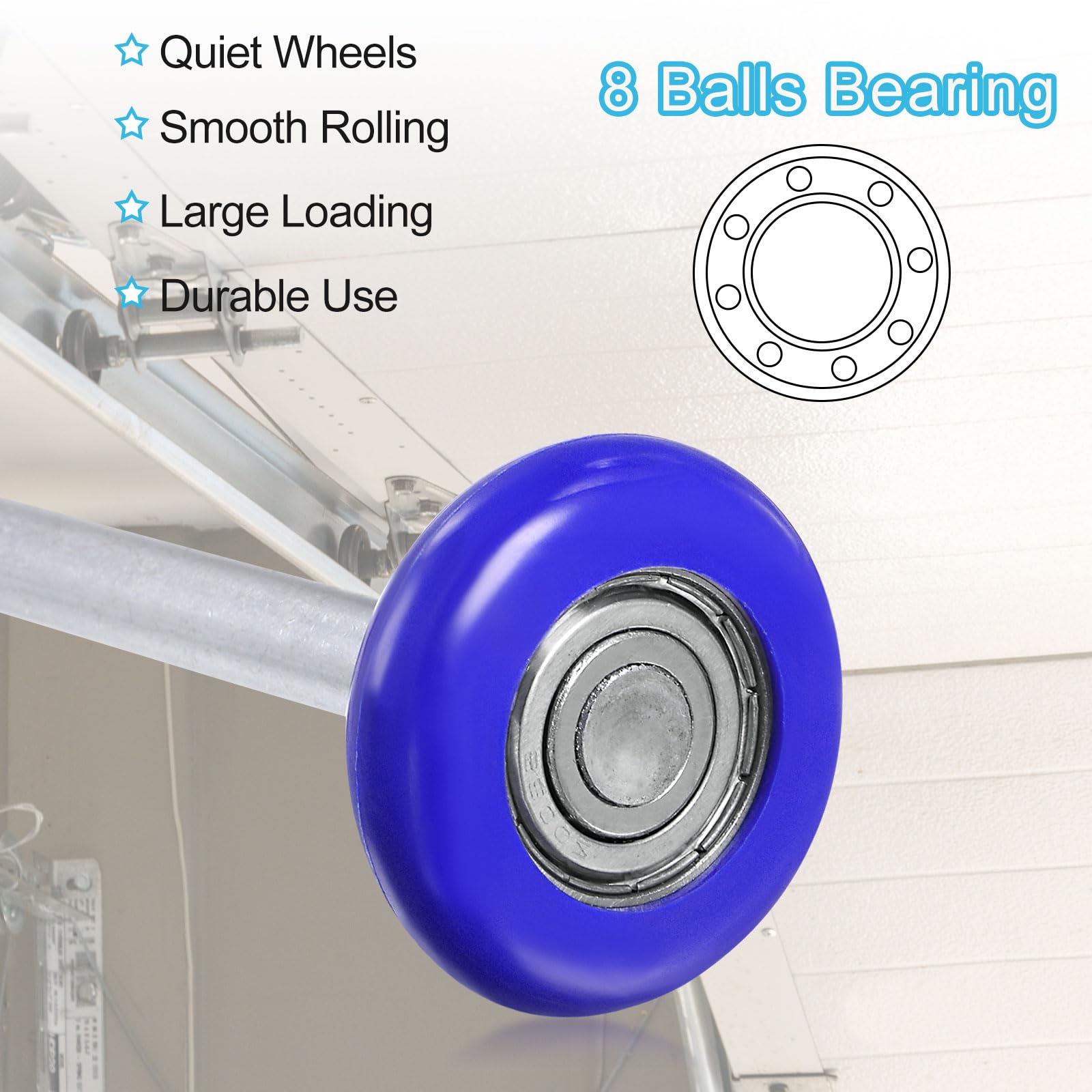 Ideal Security Rouleaux De Garage En Nylon De Qualité Supérieure, 2 Po Avec 10 Roulements à Billes (paquet De 10