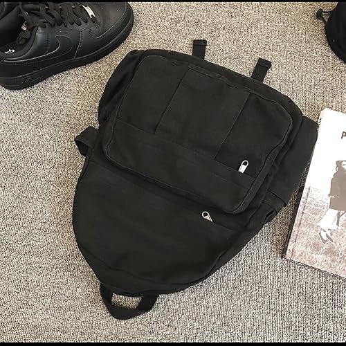 Miniatura 3 de GAXOS Mochila para laptop para mujer, mochila de lona de viaje para mujer, mochila estética vintage para la escuela, Negro -, Mochilas de mochila