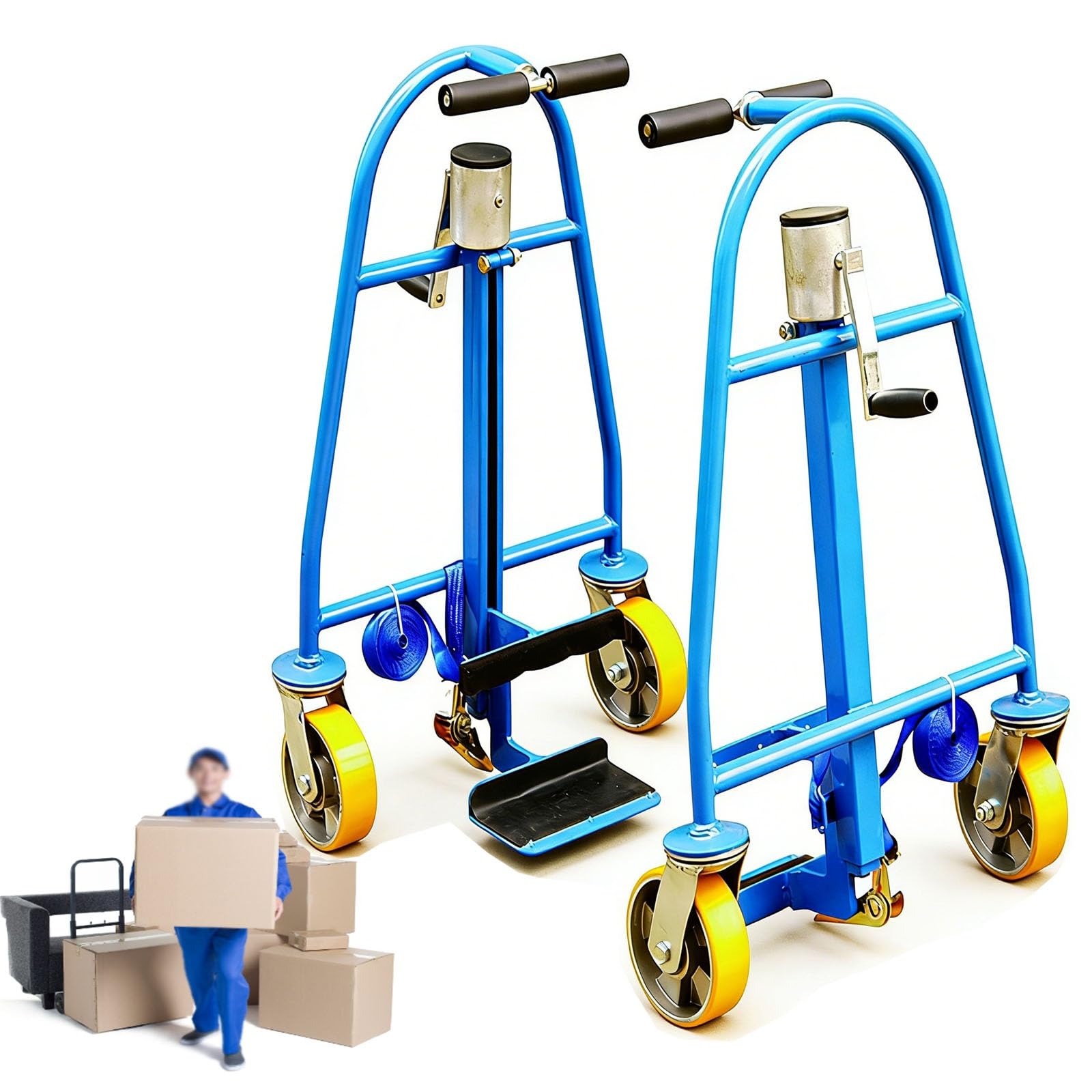 Carrello manuale resistente con 4 ruote, capacità 600 kg, per spostare divani, letti, materassi, armadi