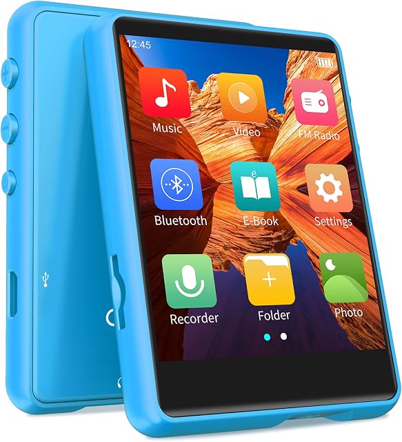 MP3 Players with Bluetooth 5.0MECHEN 32GB 2.4" Portable Music Player for Running, Hi Res Audio Video FM Radio Line-in Recording Ebook, Support up to 128GB TF Card