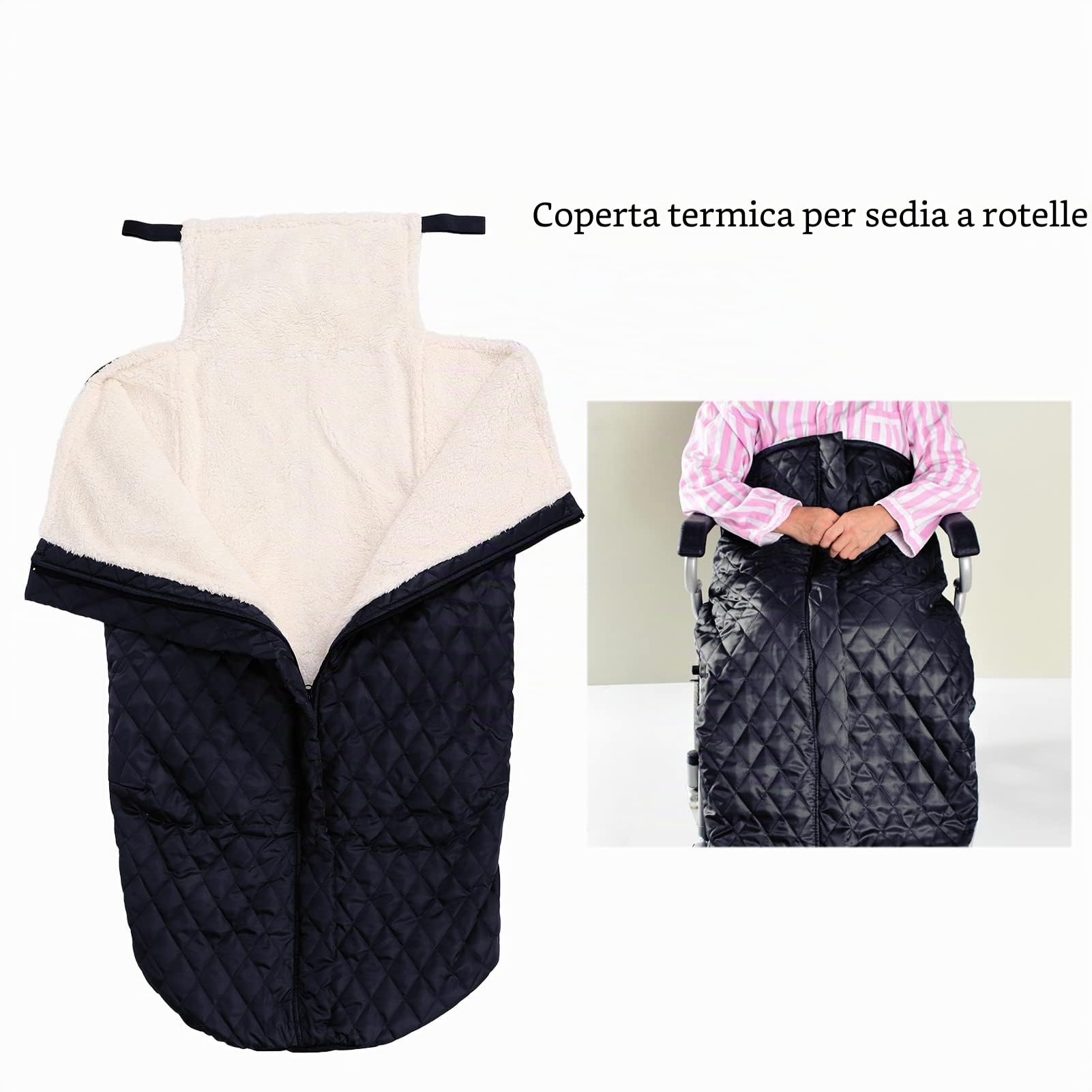 Coperta per Sedia a Rotelle Foderata in Pile, Universale in Peluche Ispessita per Persone su Sedia a Rotelle Coperta Gambe per Termica Antivento