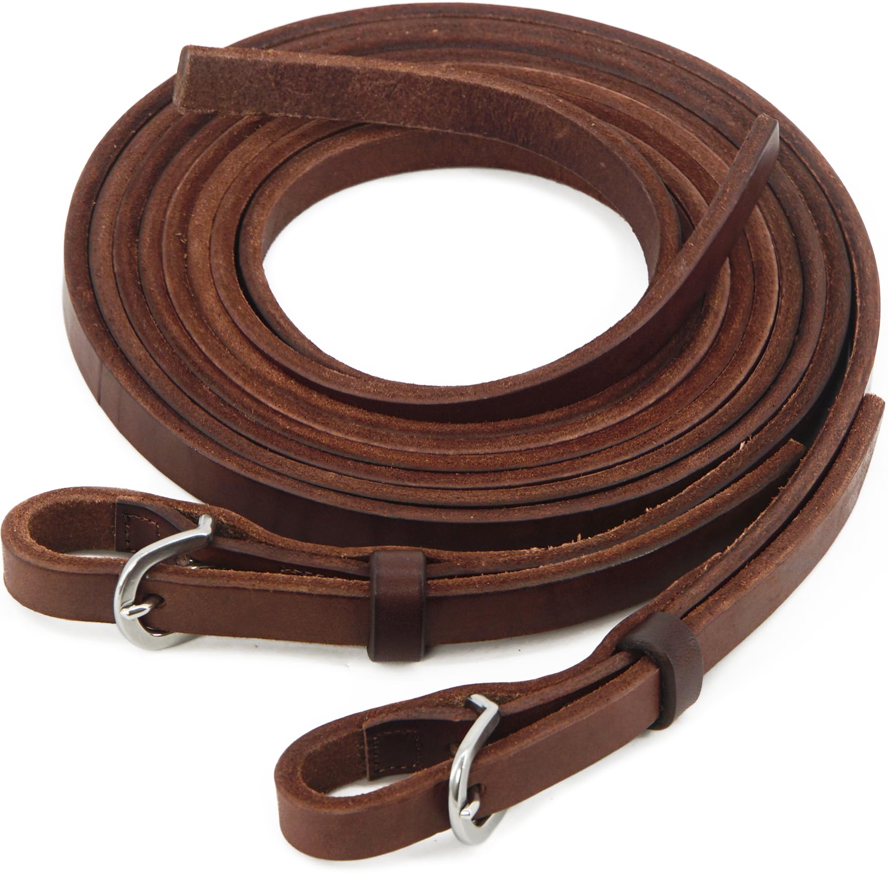 Jeereal Schweres Geschirr, geteilte Zügel, Schnellwechsel-Design mit robuster Edelstahl-Schnalle, schwere ölgewichtete Lederzügel, 1,6 cm x 2,1 m