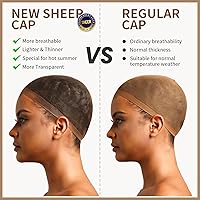 Vista 2 de Teenitor 20 gorras de peluca HD, gorras de peluca para mujer con encaje frontal, gorra de media, gorra de peluca transparente, gorras de peluca