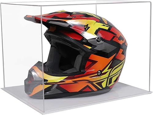 Vista 625 de Better Display Cases Versátil vitrina de acrílico transparente - Caja rectangular grande con base blanca 18" x 12" x 3" (BK09)