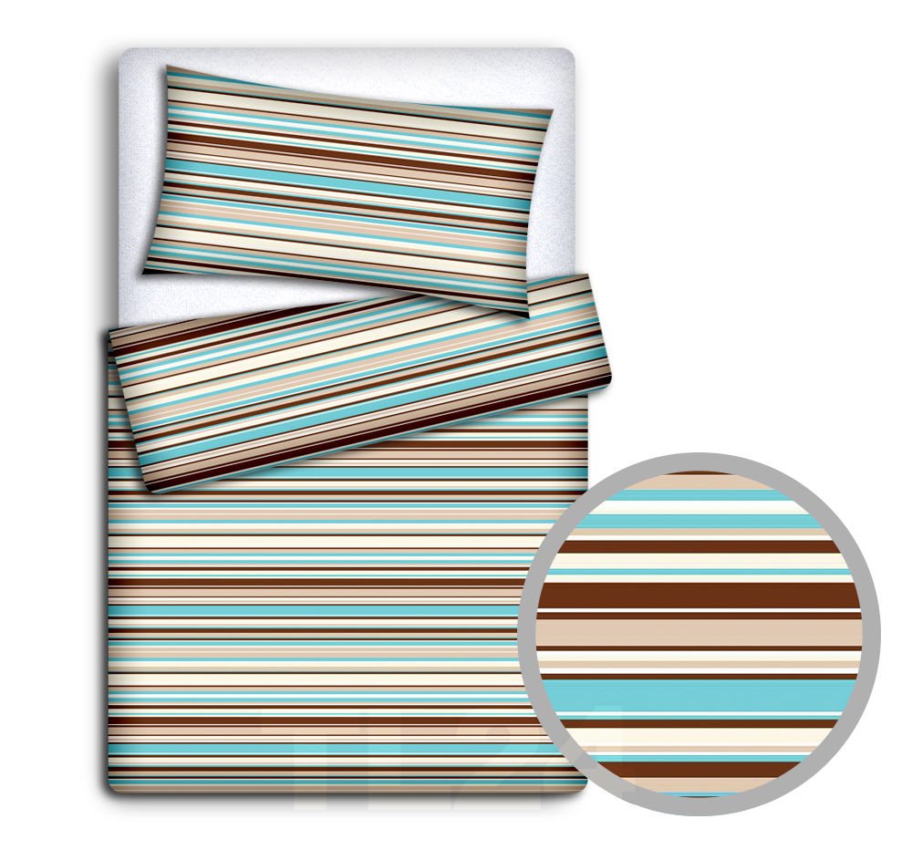 Babymam BABY BEDDING SET PILLOWCASE + DUVET COVER 2PC TO FIT JUNIOR BED (Brown stripes) โ image 1