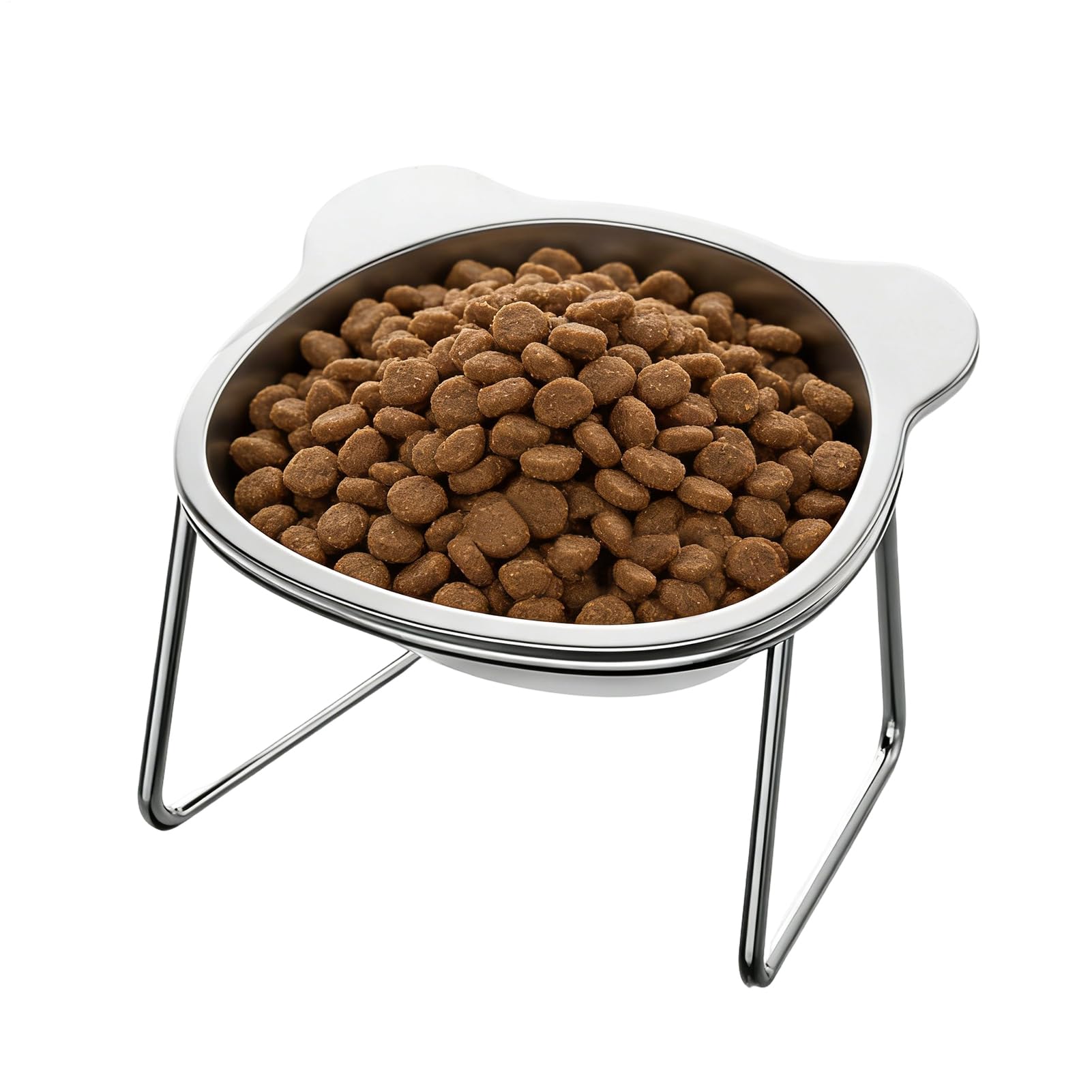 Ofcwoa Raised Feeding Bowls for Cats - Stainless Steel 15° Inclined Feeding Bowl | Slanted Kitten Bowl - for Cats, Puppies, Pets, Living Room, Indoor, Outdoor